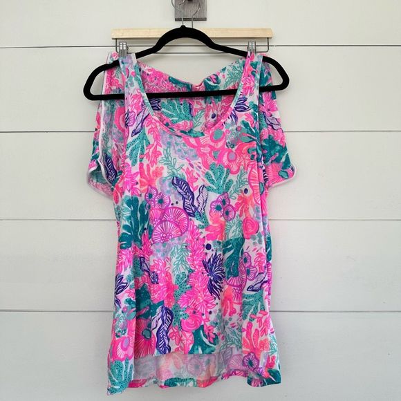 Lilly Pulitzer Seaside Carnivale Pajama Tank Short Set Size Large - Picture 3 of 12